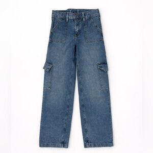 Abercrombie Kids Baggy Denim Cargo Jeans 13/14 Blue